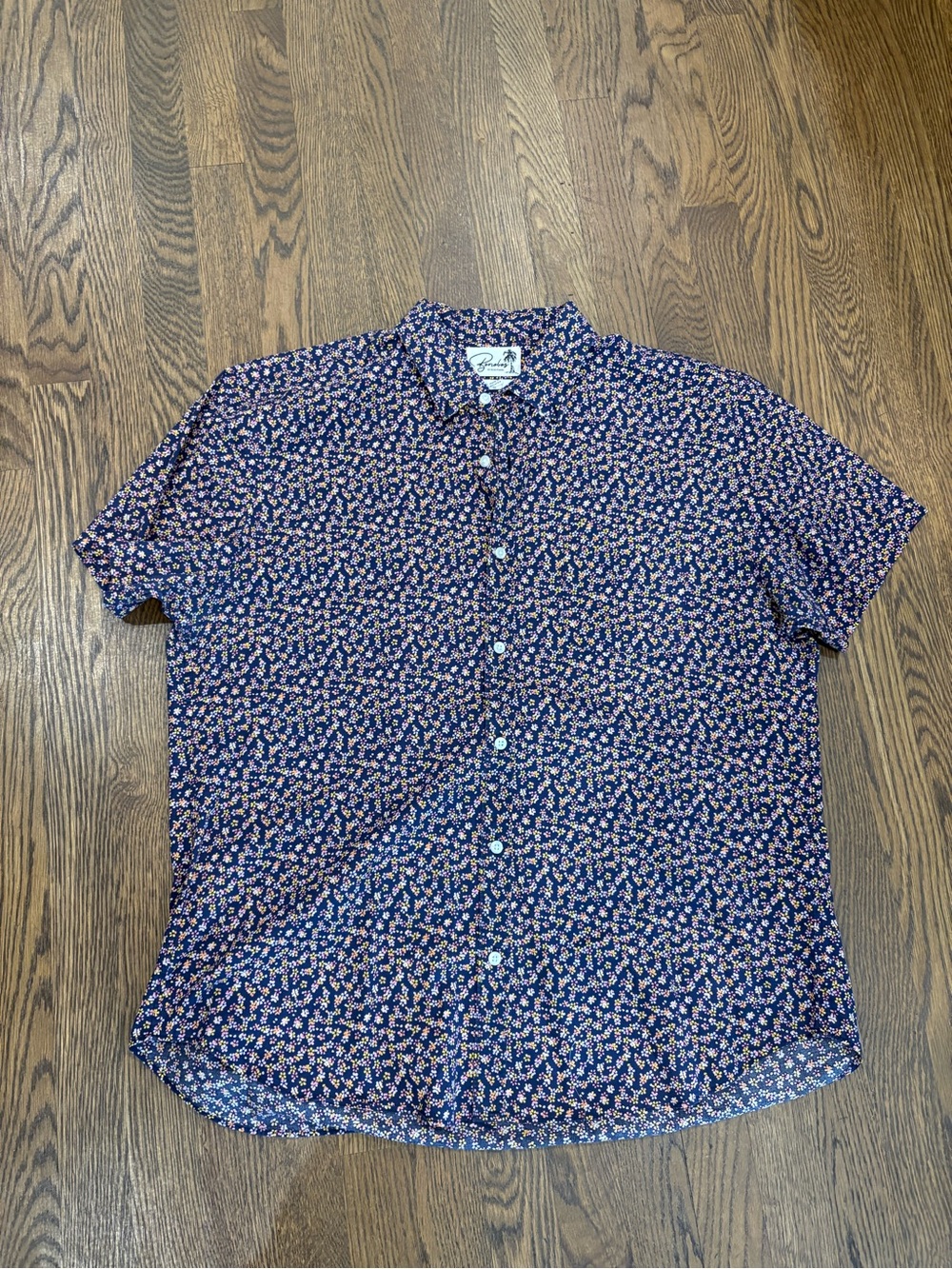 Bonobos Navy Short-Sleeve Floral Button-Down Shirt